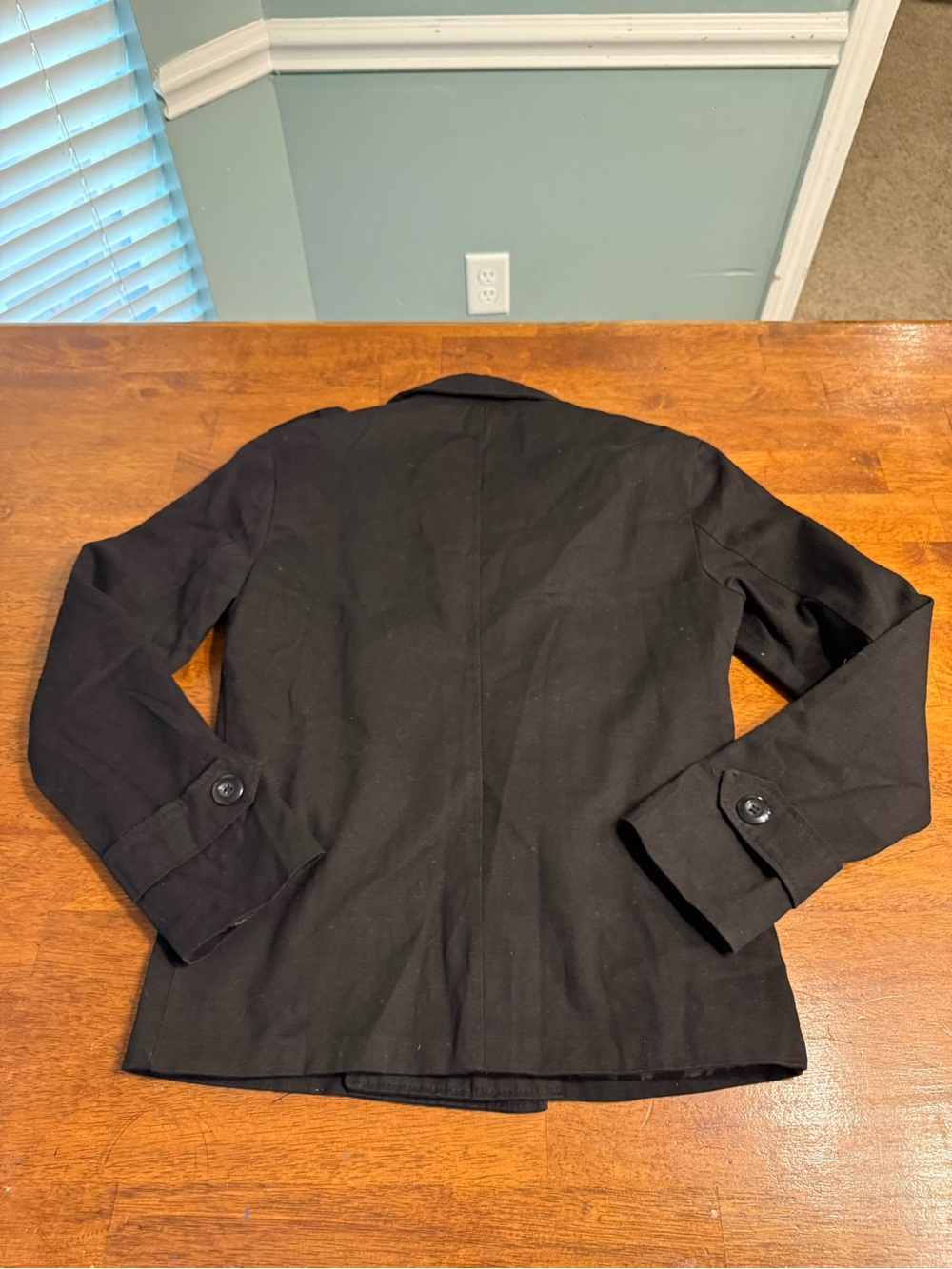 Dolce & Gabbana Black Double Breasted Peacoat Jacket Epaulets Trench Coat Large - Picture 10 of 11